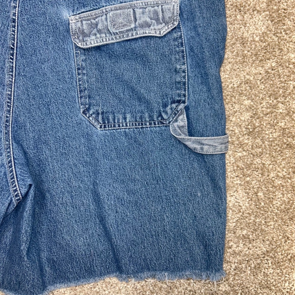 Vintage Winnie The Pooh Piglet Denim Overalls Short Women Size 20 Cutoffs - Picture 9 of 10
